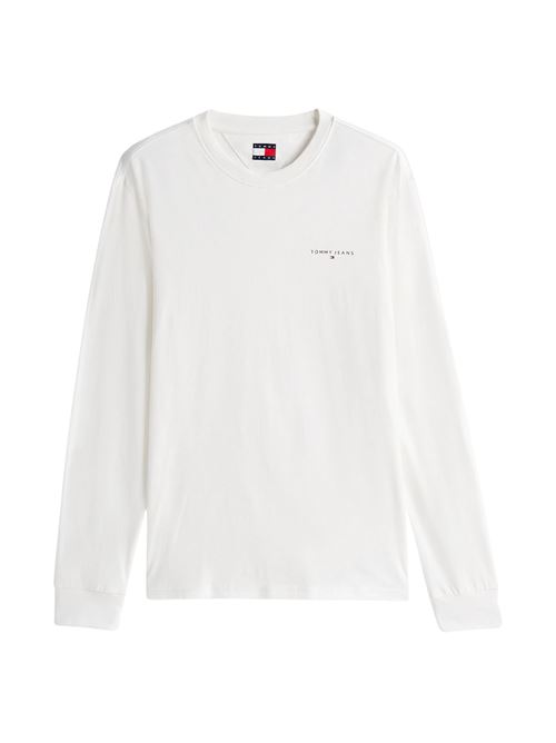 T-shirt manica lunga in cotone bianca Tommy Jeans | DM0DM21594YBL